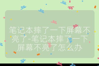 笔记本摔了一下屏幕不亮了-笔记本摔了一下屏幕不亮了怎么办