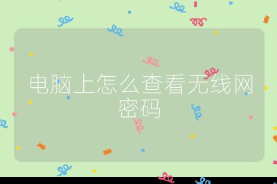 电脑上怎么查看无线网密码