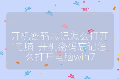 开机密码忘记怎么打开电脑-开机密码忘记怎么打开电脑win7