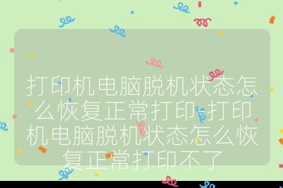 打印机电脑脱机状态怎么恢复正常打印-打印机电脑脱机状态怎么恢复正常打印不了