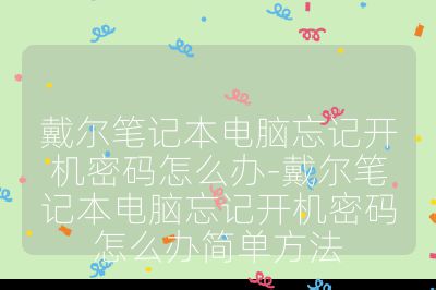 戴尔笔记本电脑忘记开机密码怎么办-戴尔笔记本电脑忘记开机密码怎么办简单方法