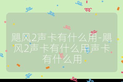 飓风2声卡有什么用-飓风2声卡有什么用声卡有什么用