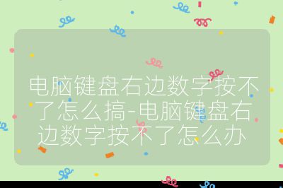 电脑键盘右边数字按不了怎么搞-电脑键盘右边数字按不了怎么办