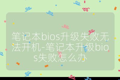 笔记本bios升级失败无法开机-笔记本升级bios失败怎么办