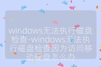 windows无法执行磁盘检查-windows无法执行磁盘检查因为访问移动硬盘怎么办