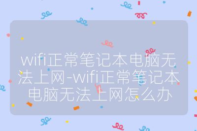 wifi正常笔记本电脑无法上网-wifi正常笔记本电脑无法上网怎么办