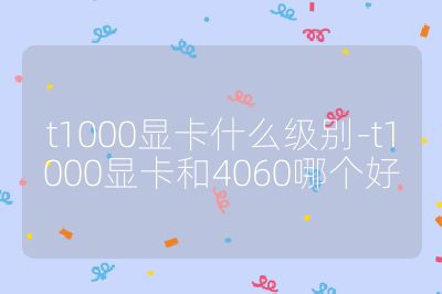 t1000显卡什么级别-t1000显卡和4060哪个好