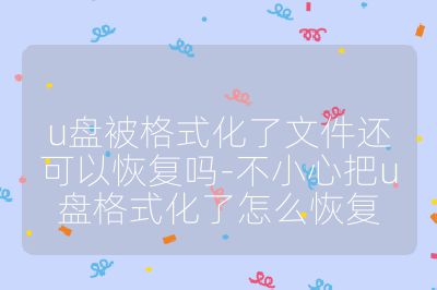 u盘被格式化了文件还可以恢复吗-不小心把u盘格式化了怎么恢复