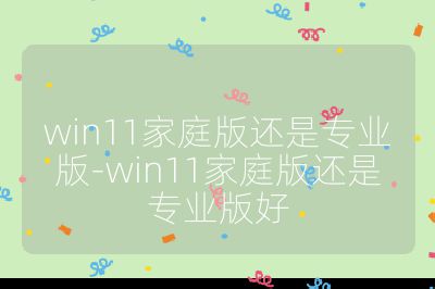 win11家庭版还是专业版-win11家庭版还是专业版好