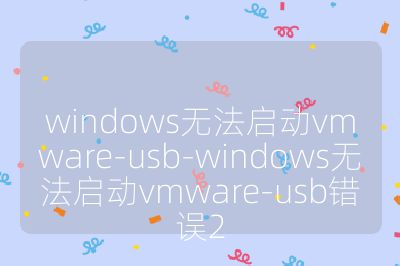 windows无法启动vmware-usb-windows无法启动vmware-usb错误2