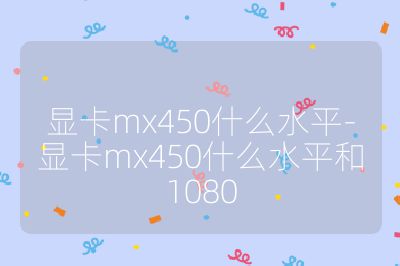 显卡mx450什么水平-显卡mx450什么水平和1080