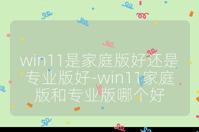 win11是家庭版好还是专业版好-win11家庭版和专业版哪个好