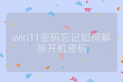 win11密码忘记如何解除开机密码