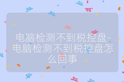 电脑检测不到税控盘-电脑检测不到税控盘怎么回事