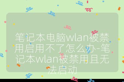 笔记本电脑wlan被禁用启用不了怎么办-笔记本wlan被禁用且无法启动
