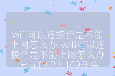 wifi可以连接但是不能上网怎么办-wifi可以连接但是不能上网怎么办,分配的IP为169开头