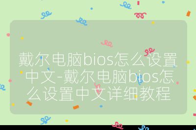 戴尔电脑bios怎么设置中文-戴尔电脑bios怎么设置中文详细教程