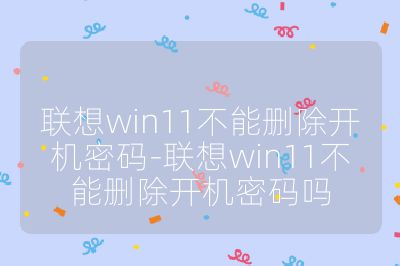 联想win11不能删除开机密码-联想win11不能删除开机密码吗