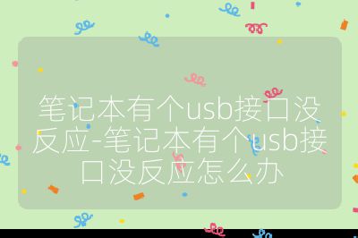 笔记本有个usb接口没反应-笔记本有个usb接口没反应怎么办