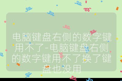 电脑键盘右侧的数字键用不了-电脑键盘右侧的数字键用不了换了键盘也没用