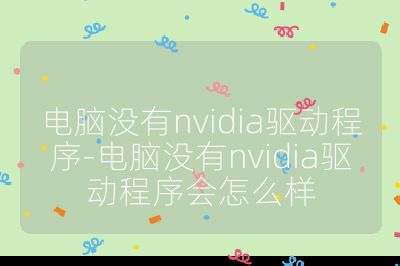 电脑没有nvidia驱动程序-电脑没有nvidia驱动程序会怎么样