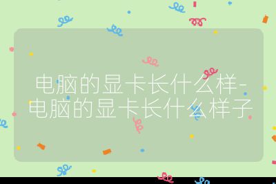 电脑的显卡长什么样-电脑的显卡长什么样子