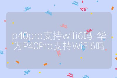 p40pro支持wifi6吗-华为P40Pro支持WiFi6吗