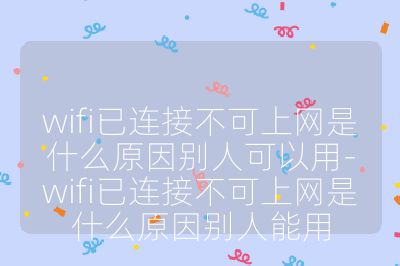 wifi已连接不可上网是什么原因别人可以用-wifi已连接不可上网是什么原因别人能用