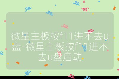 微星主板按f11进不去u盘-微星主板按f11进不去u盘启动