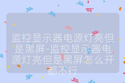 监控显示器电源灯亮但是黑屏-监控显示器电源灯亮但是黑屏怎么开都不行