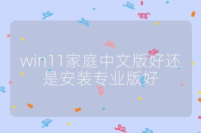 win11家庭中文版好还是安装专业版好