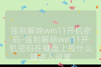 强制解除win11开机密码-强制解除win11开机密码在键盘上按什么键进入设置