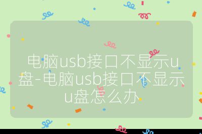 电脑usb接口不显示u盘-电脑usb接口不显示u盘怎么办