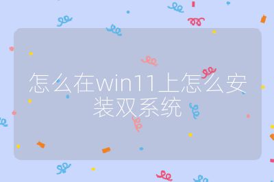 怎么在win11上怎么安装双系统