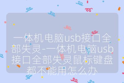 一体机电脑usb接口全部失灵-一体机电脑usb接口全部失灵鼠标键盘都不能用怎么办