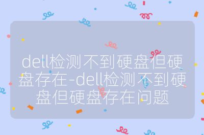 dell检测不到硬盘但硬盘存在-dell检测不到硬盘但硬盘存在问题
