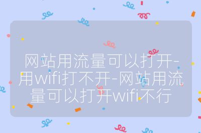 网站用流量可以打开-用wifi打不开-网站用流量可以打开wifi不行