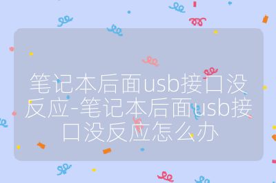 笔记本后面usb接口没反应-笔记本后面usb接口没反应怎么办