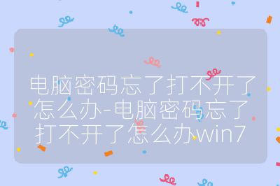 电脑密码忘了打不开了怎么办-电脑密码忘了打不开了怎么办win7