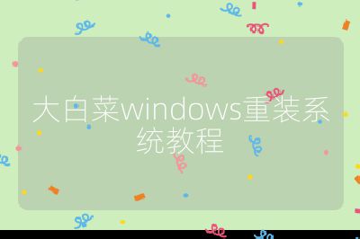 大白菜windows重装系统教程