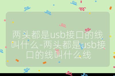两头都是usb接口的线叫什么-两头都是usb接口的线叫什么线