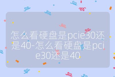怎么看硬盘是pcie30还是40-怎么看硬盘是pcie30还是40