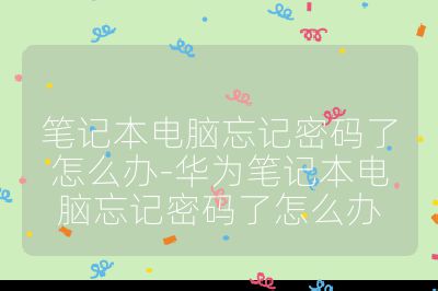 笔记本电脑忘记密码了怎么办-华为笔记本电脑忘记密码了怎么办