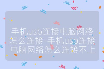手机usb连接电脑网络怎么连接-手机usb连接电脑网络怎么连接不上