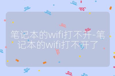 笔记本的wifi打不开-笔记本的wifi打不开了