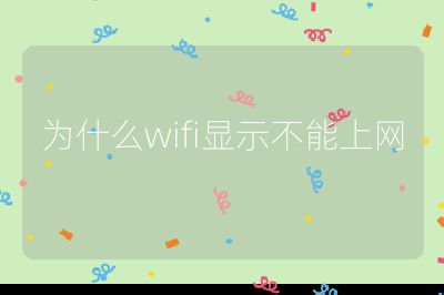 为什么wifi显示不能上网