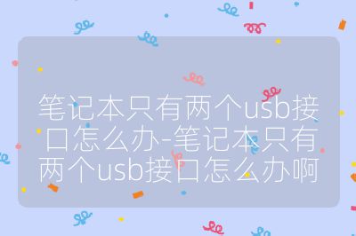 笔记本只有两个usb接口怎么办-笔记本只有两个usb接口怎么办啊