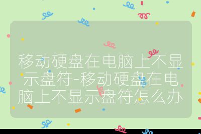 移动硬盘在电脑上不显示盘符-移动硬盘在电脑上不显示盘符怎么办