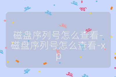 磁盘序列号怎么查看-磁盘序列号怎么查看-xp