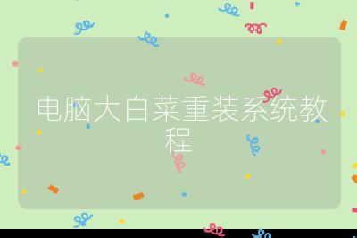 电脑大白菜重装系统教程